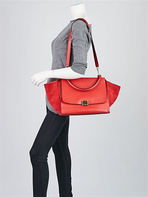 celine trapeze red|Celine.